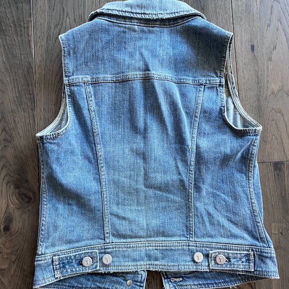 Pilcro Light Wash Denim Vest Button Front Sleeveless Jacket Size XS - Picture 4 of 4